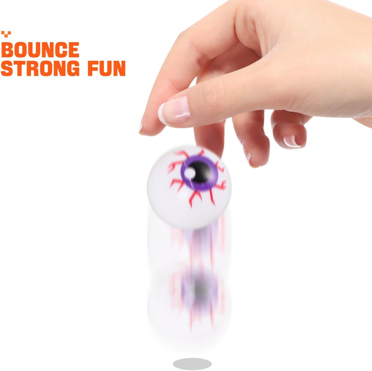 Abaodam 24Pcs Halloween Eyeballs Scary Bouncy Plastic Ping Pong Balls for Party Decorations Trick or Treat Cosplay Props
