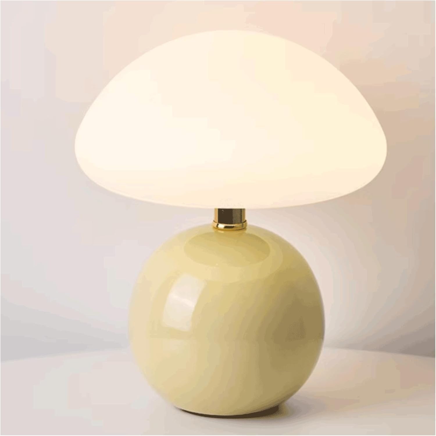 DFAEEKIYO Bedside Lamps Fashion Desk Lamp Ceramic Table Adjustable Button Reading Light(Yellow)