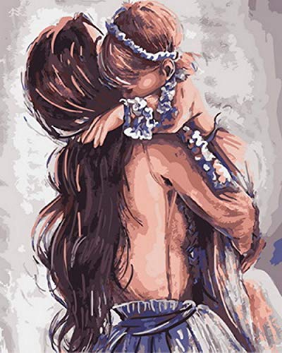 Peinture par numéro anti-stress grand format 40x50 cm motif tendre bébé