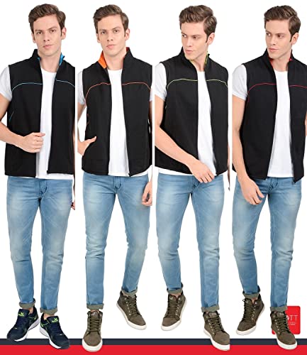 Image of Scott International Men's Blended Cotton Regular Fit Sleeveless Standard Length Casual Jacket