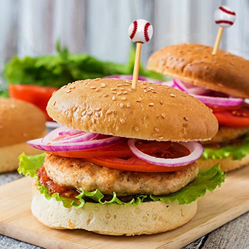 Blue Top 48Pcs 4.7" 3D Sports Ball End Cupcaketoppers Cocktail Picks World Cup Sports Picks For Baseball Themed Party, Events,School Game Party,Restaurants Or Buffets Party Suppliers #TOP5