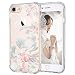 iPhone 7 Case, iPhone 8 Case Clear, MOSNOVO White Floral Flower Petal Pattern Printed Clear Design Transparent Hard Back Case with TPU Bumper Case Cover for iPhone 7 / iPhone 8
