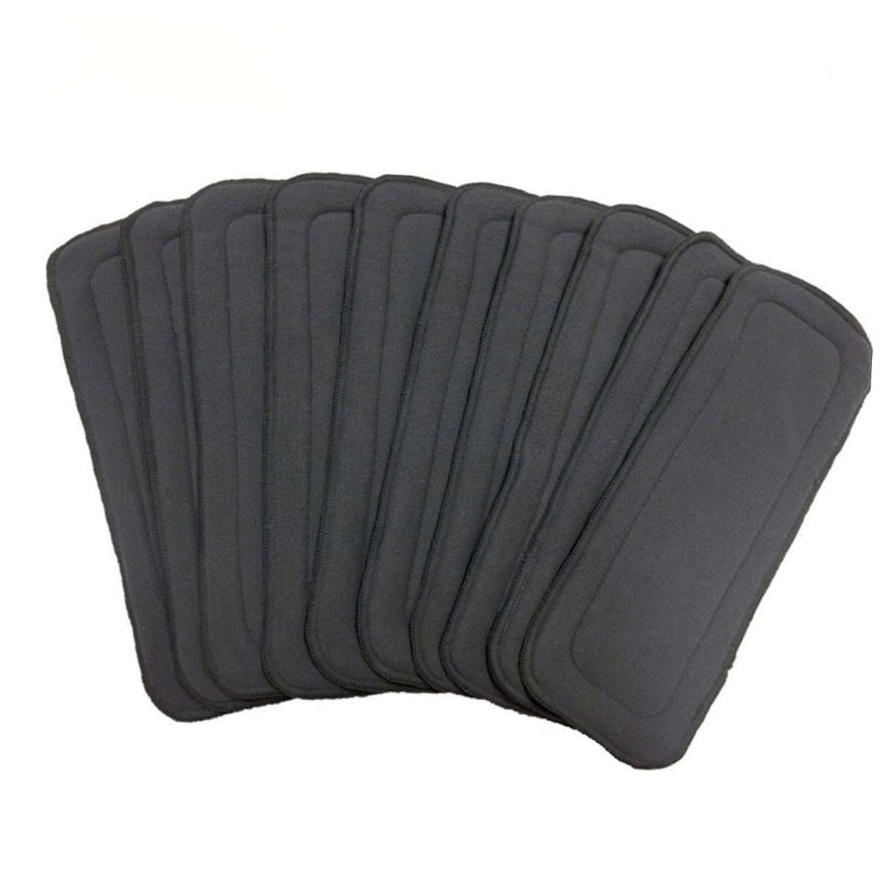 UPKOCH Doublures de Couches Lavables pour Bébé en Fibre de Bambou Nano Charbon 5 Couches, 10 Pièces par Paquet, Absorbantes et Ajustables, pour Sorties et Tâches Quotidiennes