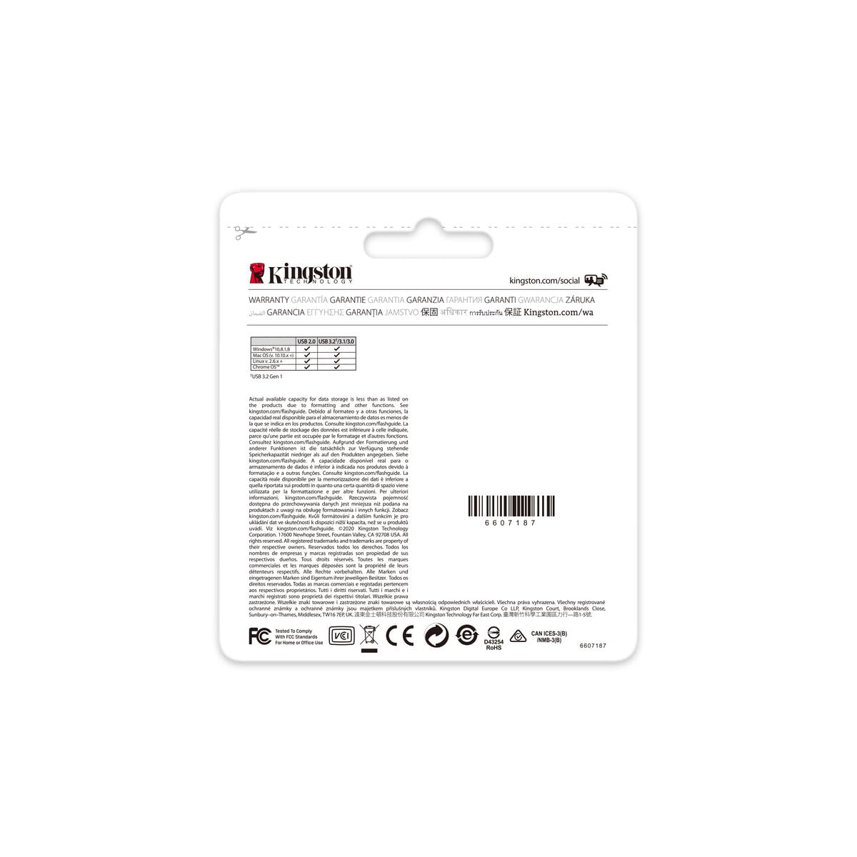 KINGSTON DATATRAVELER KYSON 128 Gb Usb 3.2 unità flash KINGSTON DATATRAVELER KYSON 128 Gb Usb 3.2 unità flash