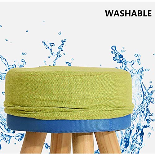 Taburete reposapiés de madera maciza de pino y asiento acolchado 4