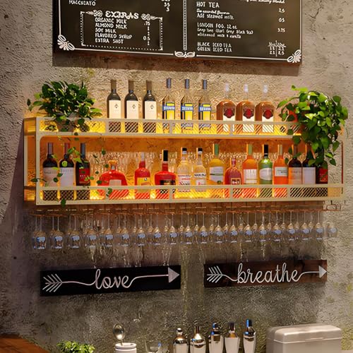 Étagère à vin murale multifonction peu encombrante avec rails
