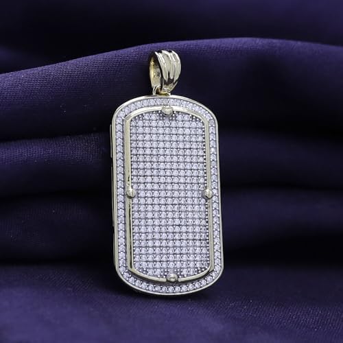 Dog Tag Pendant Charm for Men 1 3/8 Cttw Round Natural or Lab Grown Diamond Army Soldiers Creed Dog Tag Pendant in 10K Solid Gold and 925 Sterling Silver Jewelry for Him4