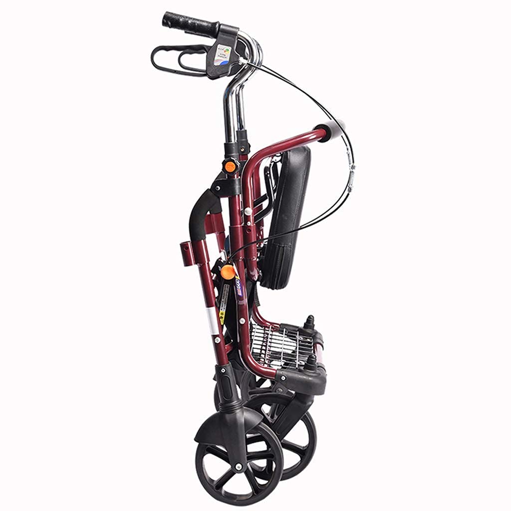 Chodziki dla seniorów Aluminiowy chodzik Rollator z kołami Składany Lekki regulowany, z oparciem siedzenia Rama do chodzenia dla osób starszych Walking Mobility Aid chodzik chodzik Rollator, Durable