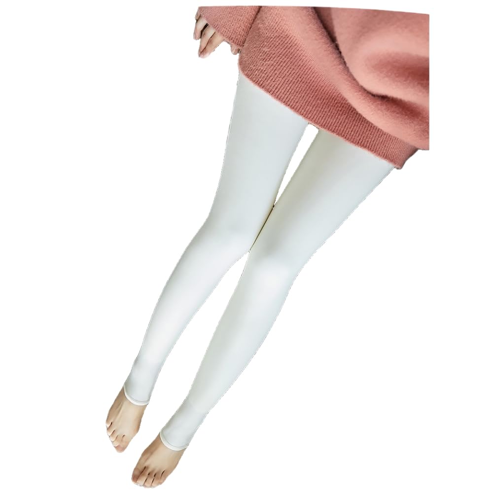 Collant Termici Donna Inverno Spessi di Grandi Dimensioni di Grandi Dimensioni Femminile di Collant da Donna Color Gambings Bianco-bianco-300 Grammi