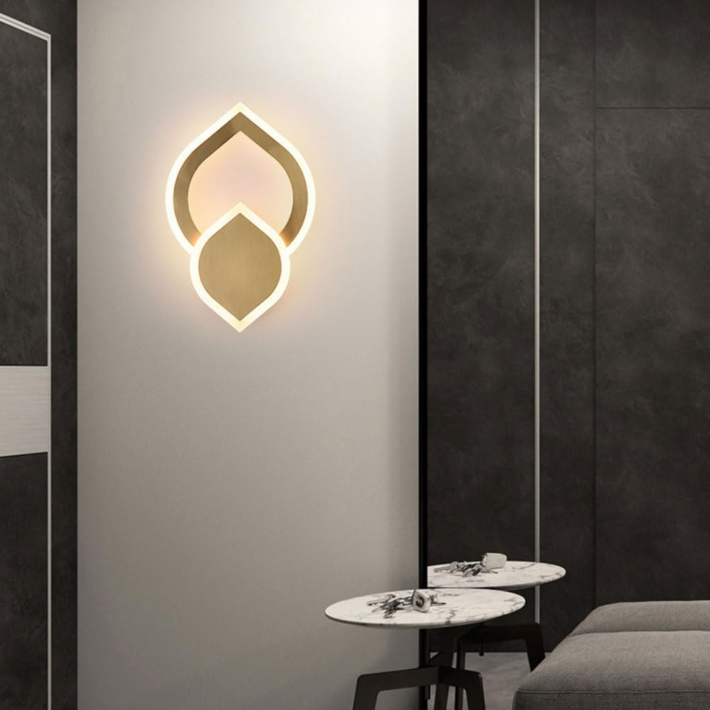 Minimalist LED Wall Mounted Lamp Gold Wall Light for Bedroom Modern Adjustable Wall Sconce Light for Children Room Tri-Color Kids Room Wall Night Light Fixture for Bedside Living Room