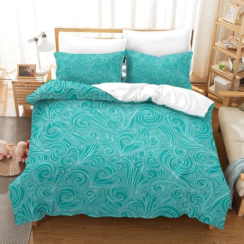 Housse de Couette Bohème Turquoise 140x200cm pour Lit Simple - 3