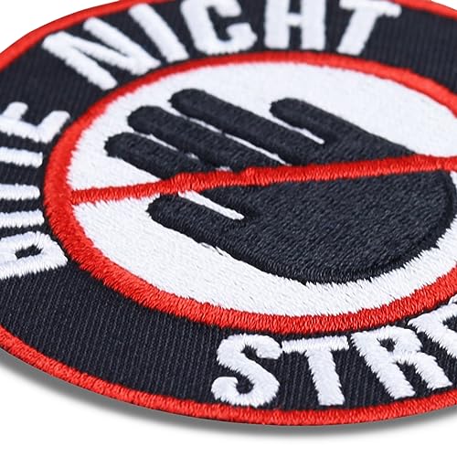 Begleithund Aufnäher 'Bitte NICHT streicheln' Hundesport Aufbügler Dog Patch Abzeichen für Haustier Bügelbild Agility Applikation für Leine/Brustgeschirr/Jacke/Halstuch | 75x75mm