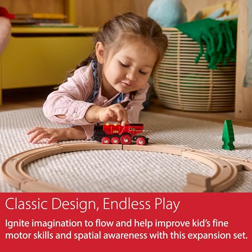 brio world expansion pack beginner - 11-piece wooden train track set - compatible with all railway sets - fsc-certified wooden tracks - enhances cognitive skills