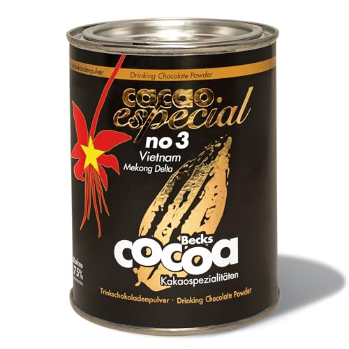 Becks cocoa Cacao Especial No 3 – Edelkakao aus Vietnam – Veganer Kakao – Premium Trinkschokolade mit fruchtig-herber Note – Perfekt für Heiße Schokolade, 250 g