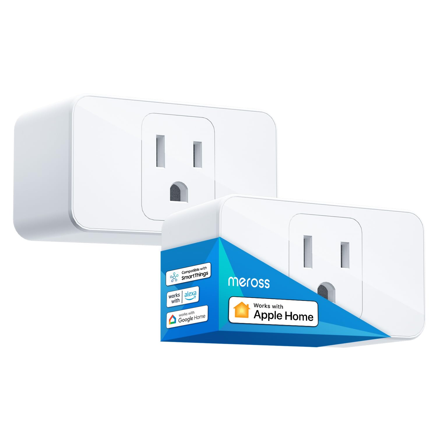 meross Smart Plug, Compatible with Apple HomeKit, Alexa, Google Assistant, SmartThings, Voice Control, Timer & Schedule, 2 Pack