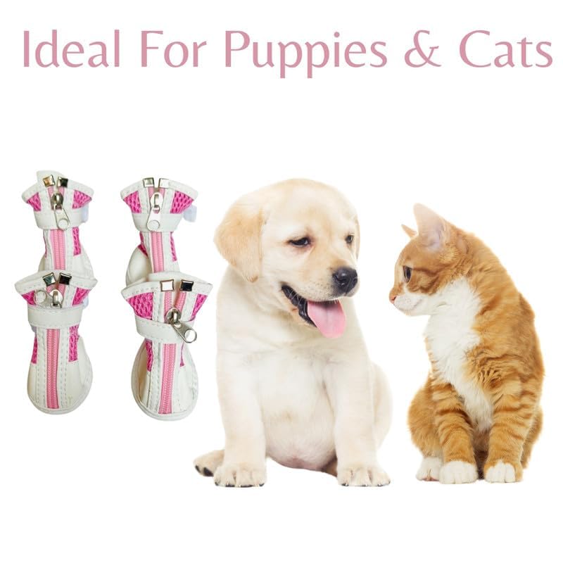 Image of Dog Shoes for Shih Tzu, Golden Retriever, German Shepherd /Summer Heat Dog Boot Adjustable Non-Slip, PU Paw Protector-Waterproof Size- for 31 to 45 Kg All Dogs (L X W Paw-3.94 x 3.14) Inch