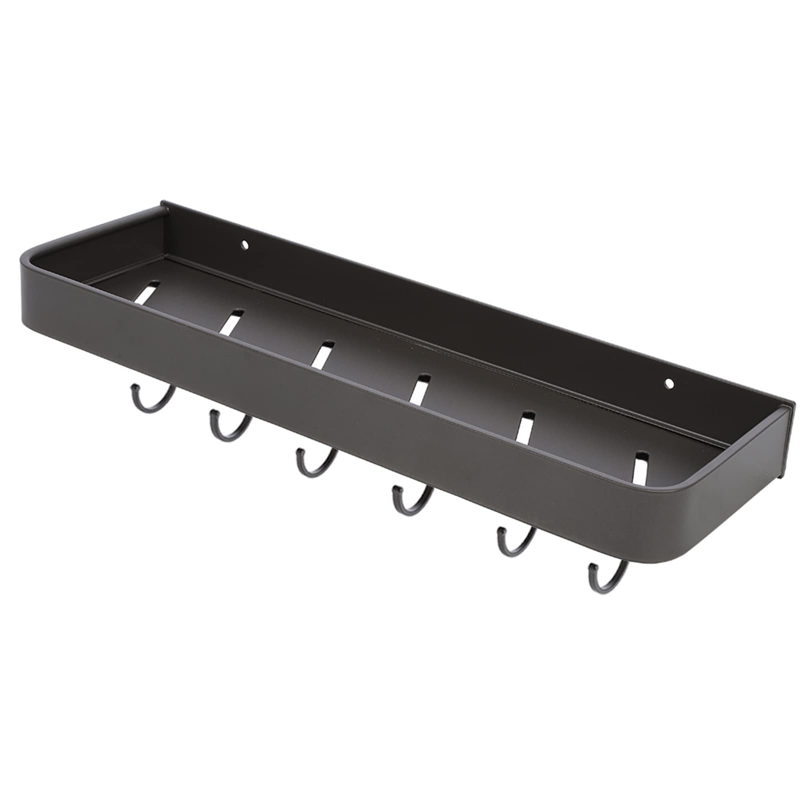 Bathroom Shower Caddy Wall Mounted Shower Organizer Towel Storage Rack Metal Bathroom Shower Shelf 40cm with 6 Hooks