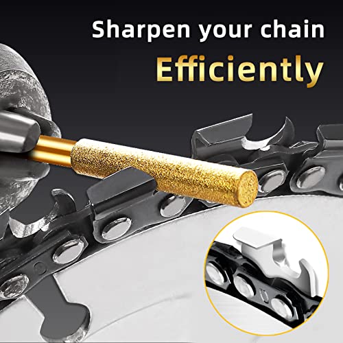 8 Pieces Diamond Chainsaw Sharpener Bits Chainsaw Diamond Sharpener Burr High Hardness Replacement Sharpening Stones Burr Grinding Stone Files For Electric Chain Saw, Stone Carvings (3/16'', 4.8Mm) #TOP2