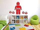 Customer-made Lego Wall Sticker Personalised BOYS personalized NAME Bedroom Wall Art Decal/Sticker -You Choose Name and Color