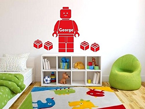 Customer-made Lego Wall Sticker Personalised BOYS personalized NAME Bedroom Wall Art Decal/Sticker -You Choose Name and Color
