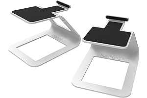 Kanto SE2W Dual-Caster Desktop Speaker Stands for Small Speakers & Compact 2”-3” Studio Monitors