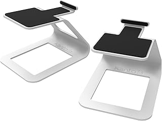 Kanto SE2 Elevated Desktop Speaker Stands for Small Speakers | White | Pair