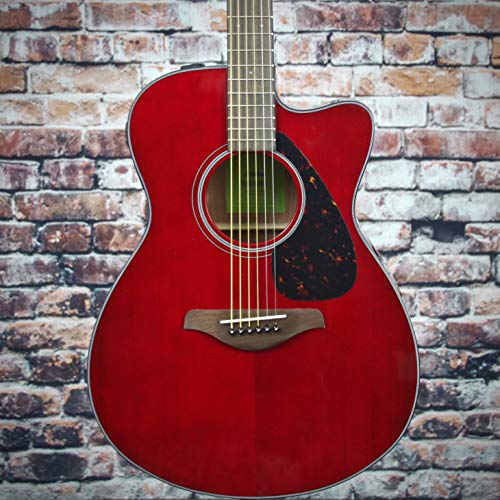 Yamaha Fsx800C Small Body Solid Top Cutaway Acoustic-Electric Guitar, Ruby Red #TOP2