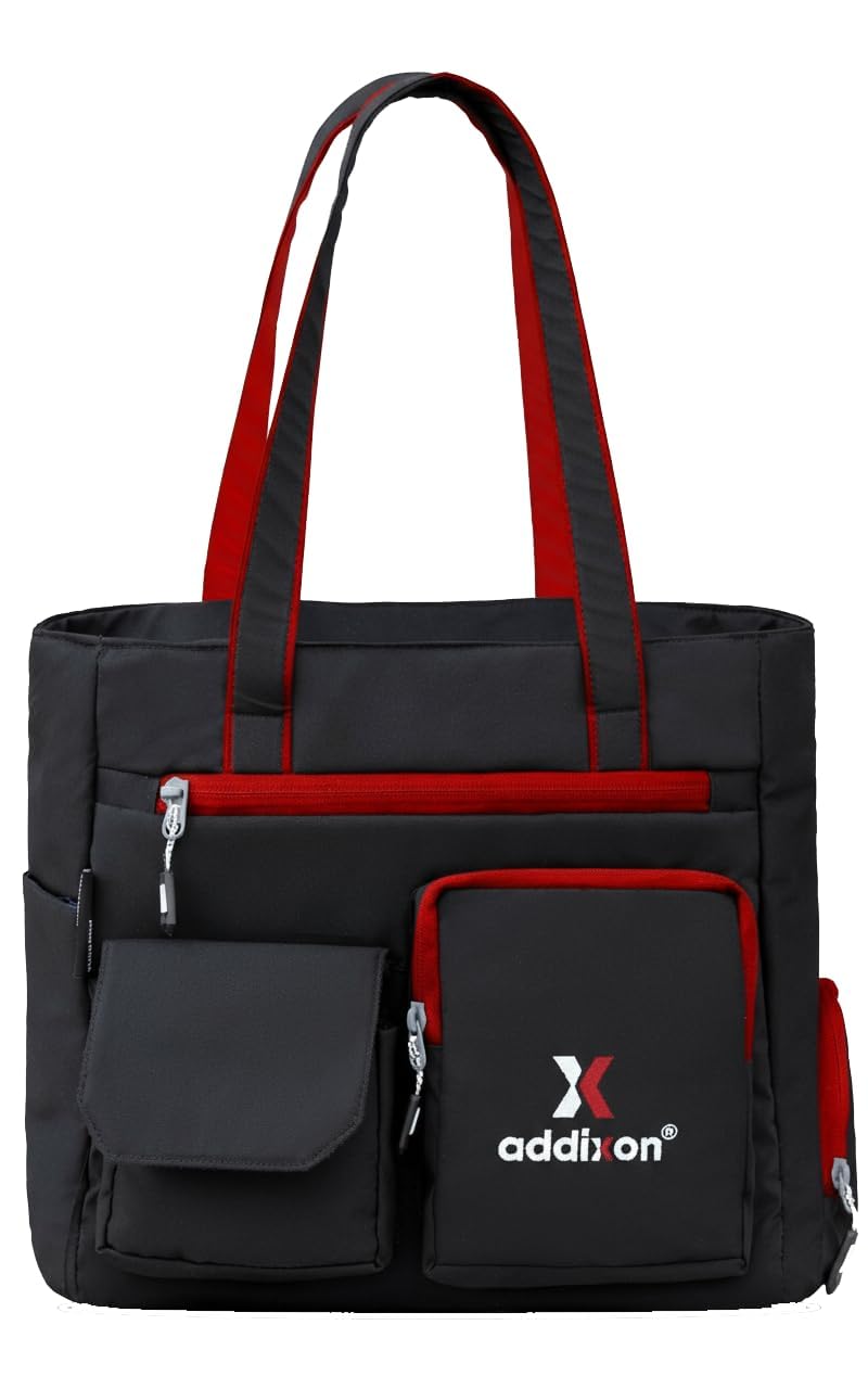 addixon Double Pocket Handbag for Women: Stylish, Ideal Companion for Work, Travel, Polyester Material, Spacious 10-liter Capacity, 6 Pockets. (Black)-picture-30