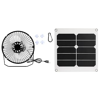 Solar Panel Powered Fan, Solar Attic Exhaust Fan Light Weight Portable Energy Saving for Camping for Outdoor