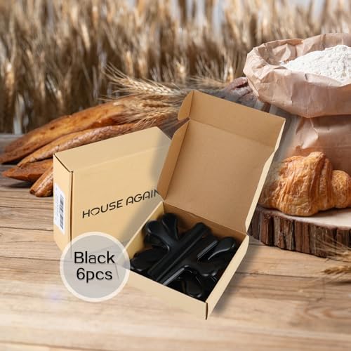 HOUSE AGAIN 6 Pack Stainless Steel Large Chip Bag Clips Covered with Silicone - NO More Sharp Edges - Color Coded for Food Bags - Air Tight Seal, Heavy Duty for Kitchen and Office, 5 Inches-Black by HOUSE AGAIN - Image 8
