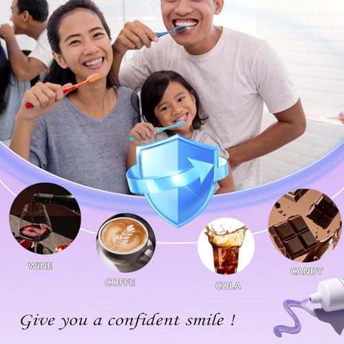 Image of VIELLA POP Antimicrobial Peptide Whitening Toothpaste - Purple Toothpaste for Teeth Whitening | Color Correcting | Brightens Yellow | Enamel Protection | Passion Fruit & Mint Flavor (2pcs)