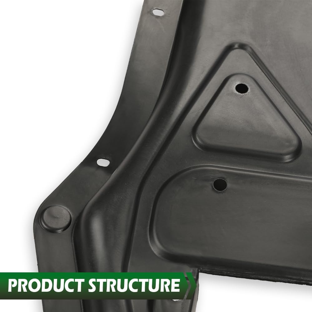 GRAND ORANGE Front Engine Splash Shield, Compatible with VW Volkswagen Passat 2012-2019, 561825237D, VW1228121, Black Under Cover Engine Splash Guard