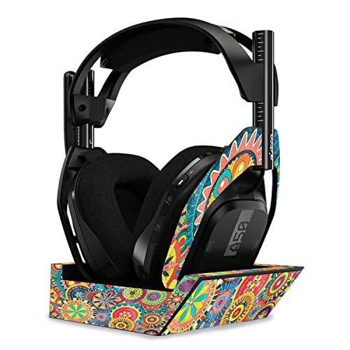 Image of MightySkins Glossy Glitter Skin Compatible with Astro A50 Wireless Headphones + Base Station (Gen 4) - Flower Wheels | Protective, Durable High-Gloss Glitter Finish | Easy to Apply | Made in The USA