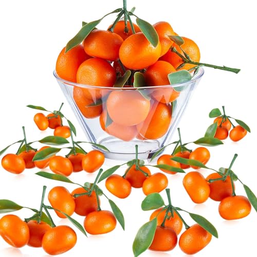 WILLBOND 15 Clusters Artificial Mini Orange Simulation Decorative Tangerine Kitchen