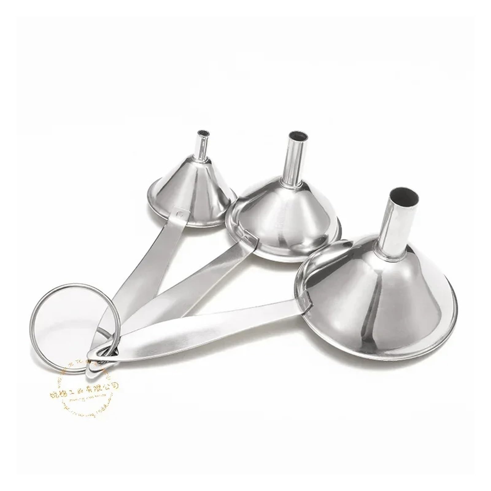 Imbuto in acciaio inossidabile, Set di imbuti in acciaio inossidabile da 3/4/5 pezzi con manico lungo for spezie vinaigrette(4 PCS)