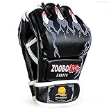 ZooBoo MMA Gloves, Half-Finger Boxing Fight Gloves MMA Mitts with Adjustable Wrist Band UFC Gloves for Sanda Sparring Punching Bag Training (One Size Fits Most)
