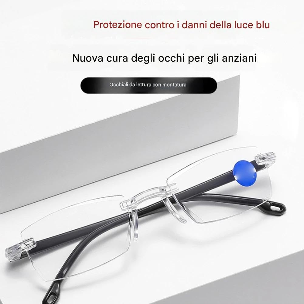 Occhiali autoregolanti da vista con messa a fuoco automatica – Visione Autofocus a Cristalli Liquidi + Custodia Inclusa – Per Uomini e Donne (2.5X,2*Pendenza)
