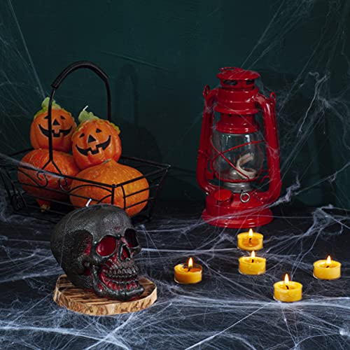 Candwax 6X4.3 Inch Black Red Skull Candle - Ideal As Spell Candles And Halloween Candles - Themed Candles For Spooky Halloween Decorations - Red Inside, Big Size #TOP7