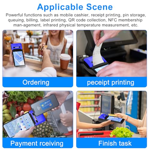 Image of symcode POS PDA Mobile POS Machine Terminal Thermal Receipt Printer 5.99 inch High Resolution and Clear Touch Screen Handheld PDA Printer Android 8.1 OS Built-in Google Play and NFC
