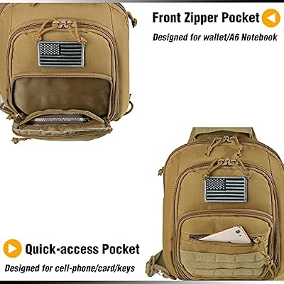 DBTAC Tactical Sling Bag | 8L Military Shoulder Chest Pack for Full Size Concealed Carry, Range, Travel, Outdoor Sports | Range, Travel, Outdoor Sports, Military