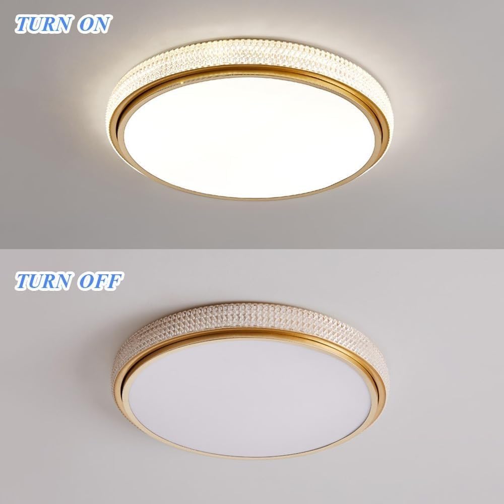Modern Ceiling Light Fixture, 3-color Dimming LED Round Flush Mount Ceiling Lighting, Minimalist Close to Ceiling Lamp for Kitchen Hallway Bedroom Bathroom Laundry Living Room