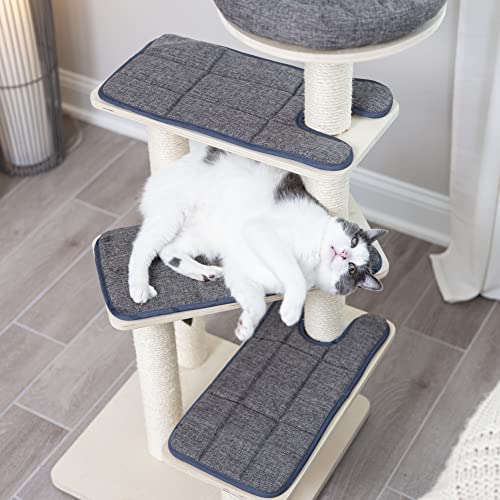 Agile 40" Premium Plywood Kitten Cat Tree Tower With Steps And Natural Sisal Scratching Posts (Felix) #TOP3