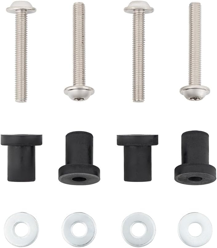 United Pacific 21037 Grille Screw Set for 2005-2010 Freightliner Century, 4 Complete Set w/Screw, Locking Nut & Washer – Chrome – ONE Pack (12 Pieces)