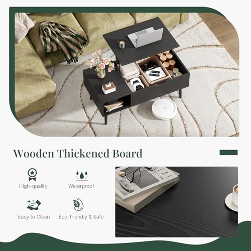 HAPPYMONT Coffee Table with Hidden Storage for Living Room, Home by HAPPYMONT - Used condition - Image 6