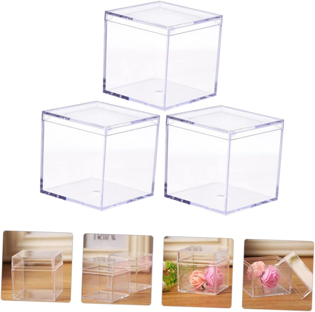 BESTYASH 4pcs Storage Bins Plastic Box Lid for Tcg Cards Storage Box for Candy Biscuit Cookie Cake Sugar Case