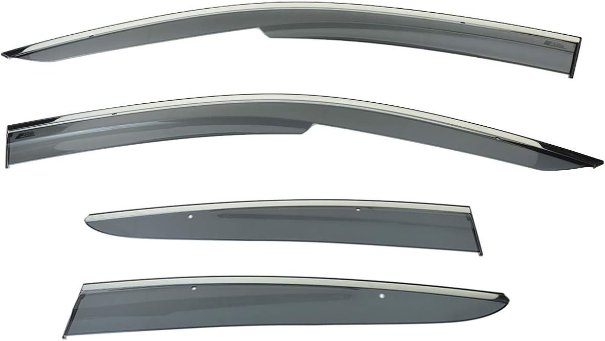 Extreme Online Store EOS Smoke Tinted JDM Style Side Window Visor Rain Guard M Style - Made for and Compatible with Honda Civic 4 Door Sedan FC1 16-Up 2016 2017 2018