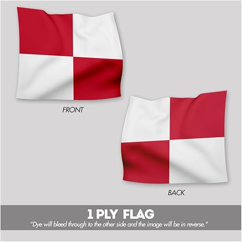 Miniatura 5 de AGAS Uniforme Code U Marine Signal - Bandera de 1.5 x 2 pies, nailon 200D impreso, cabecera de lona, ojales de latón, bordes cosidos y no destiñen,