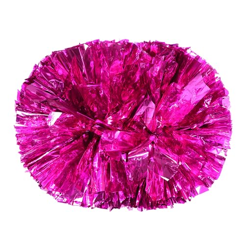NICOLEKAY 2 Pack Cheerleading Pom Poms with Baton Handle Rainbow Colorful Cheer Pom Poms for Sports Team Spirit Cheering Kids Adults(Hot Pink) by NICOLEKAY - Used condition - US$7.79
