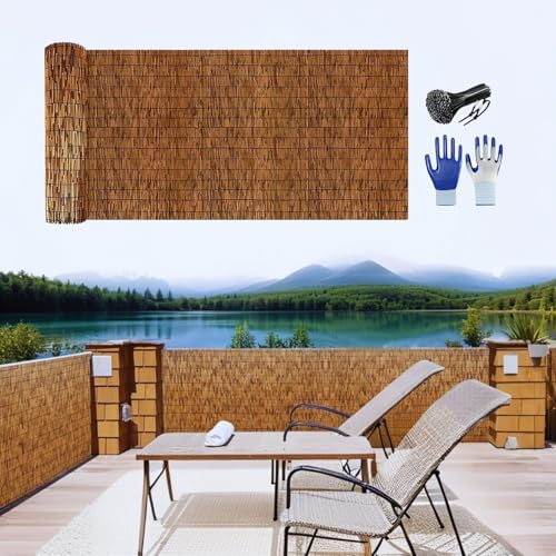 Schilfmatten Balkon Sichtschutz Zaun Schilfrohrmatte Bambusmatte Bastmatte...