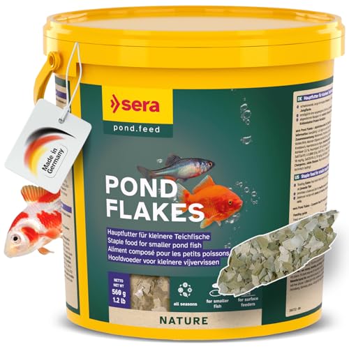 sera Pond Flakes 3,8 L (560g) | Hauptfutter für Teichfische | ohne Farb- & Konservierungsstoffe | fördert Gesundheit & Wachstum | für Goldfische, Bitterlinge & Jungfische | für sauberes Teichwasser